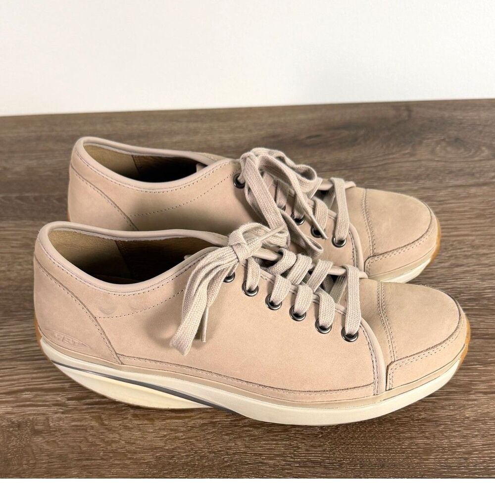 MBT Nafasi Beige Leather Comfort Walking Shoes NWOB Women’s 7-7